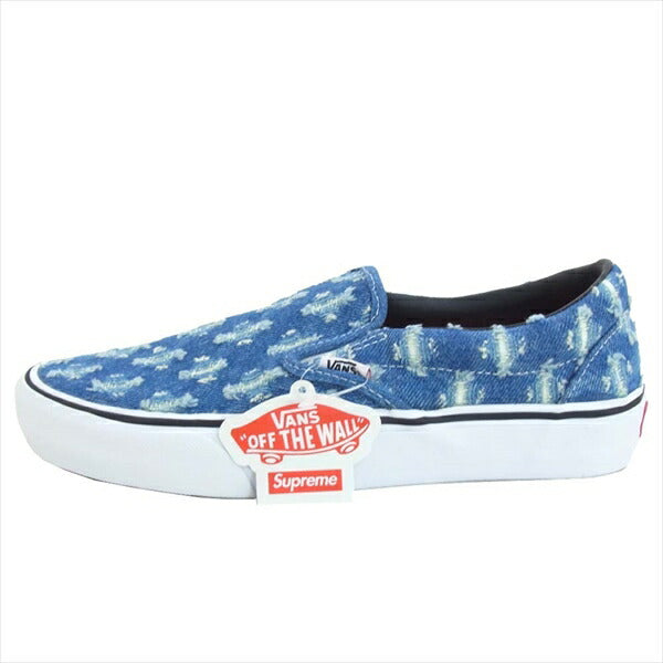Supreme シュプリーム バンズ VANS 20SS VN0A38DD2DD LIP-ON Hole Punch BLUE DENIM ホールパンチ デニム スリッポン スニーカー インディゴブルー系 27cm【新古品】【未使用】【中古】