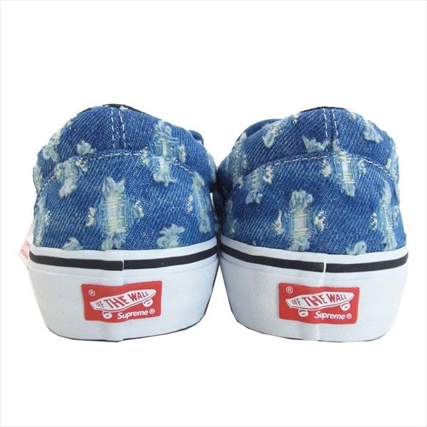 Supreme シュプリーム バンズ VANS 20SS VN0A38DD2DD LIP-ON Hole Punch BLUE DENIM ホールパンチ デニム スリッポン スニーカー インディゴブルー系 27cm【新古品】【未使用】【中古】