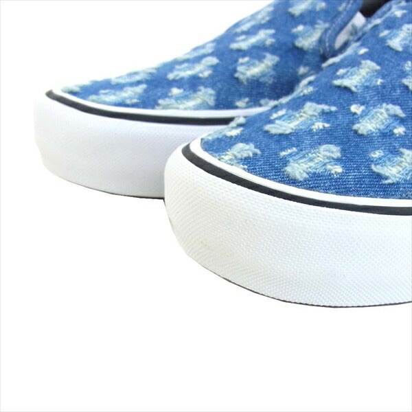 Supreme シュプリーム バンズ VANS 20SS VN0A38DD2DD LIP-ON Hole Punch BLUE DENIM ホールパンチ デニム スリッポン スニーカー インディゴブルー系 27cm【新古品】【未使用】【中古】