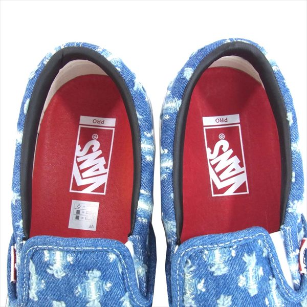 Supreme シュプリーム バンズ VANS 20SS VN0A38DD2DD LIP-ON Hole Punch BLUE DENIM ホールパンチ デニム スリッポン スニーカー インディゴブルー系 27cm【新古品】【未使用】【中古】