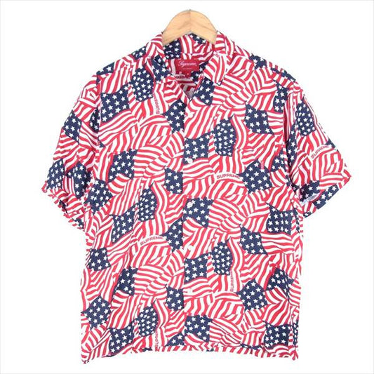 Supreme シュプリーム 20SS Flags Rayon S/S Shirt フラッグス レーヨン 半袖シャツ レッド系 S【新古品】【未使用】【中古】