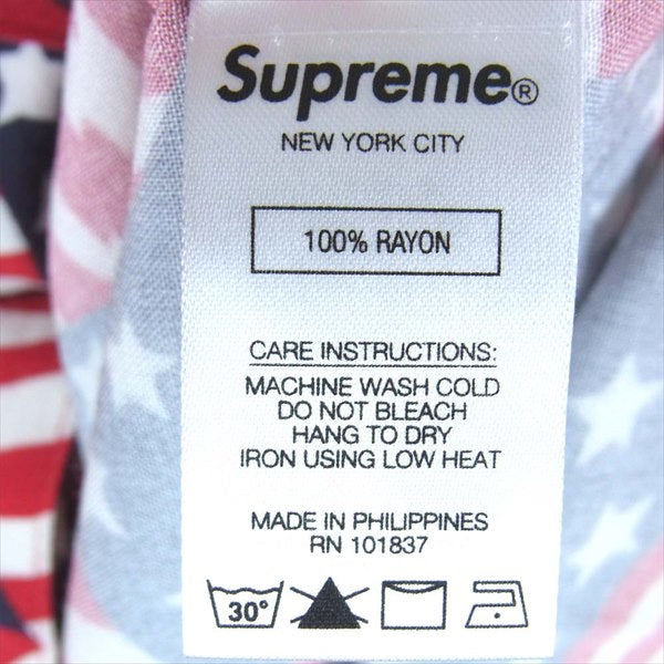 Supreme シュプリーム 20SS Flags Rayon S/S Shirt フラッグス レーヨン 半袖シャツ レッド系 S【新古品】【未使用】【中古】