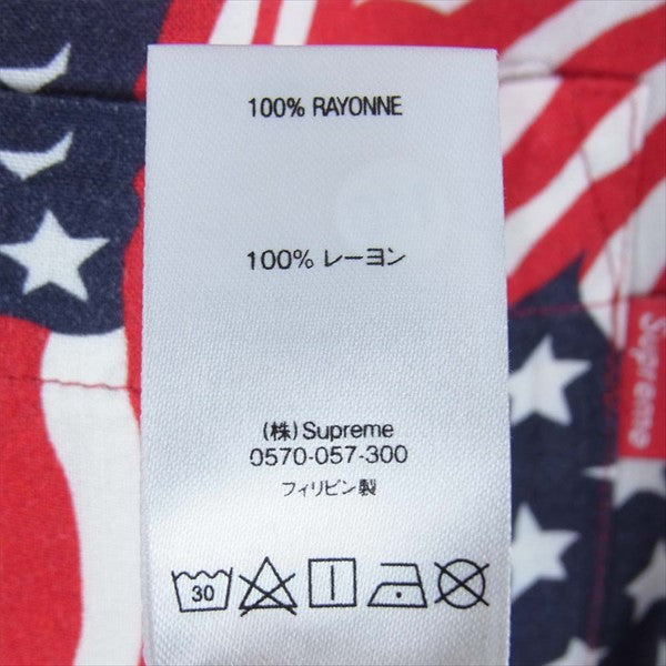 Supreme シュプリーム 20SS Flags Rayon S/S Shirt フラッグス レーヨン 半袖シャツ レッド系 S【新古品】【未使用】【中古】