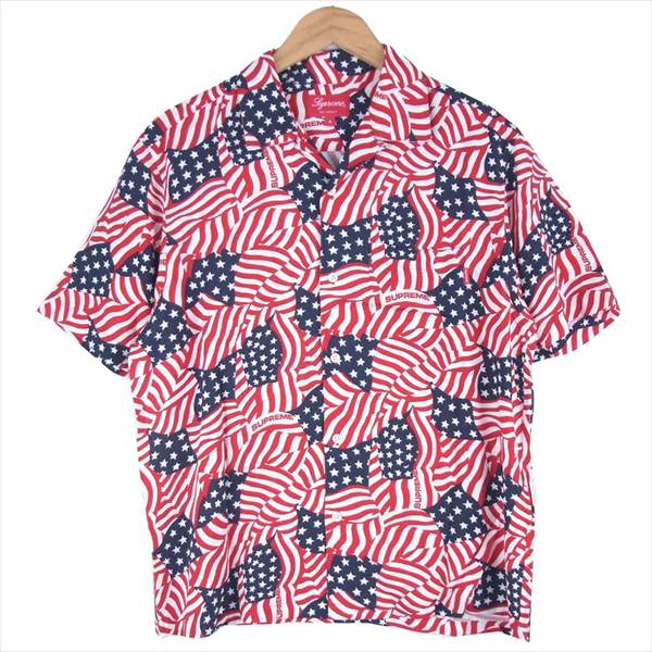 Supreme シュプリーム 20SS Flags Rayon S/S Shirt フラッグス レーヨン 半袖シャツ レッド系 Ｓ【新古品】【未使用】【中古】