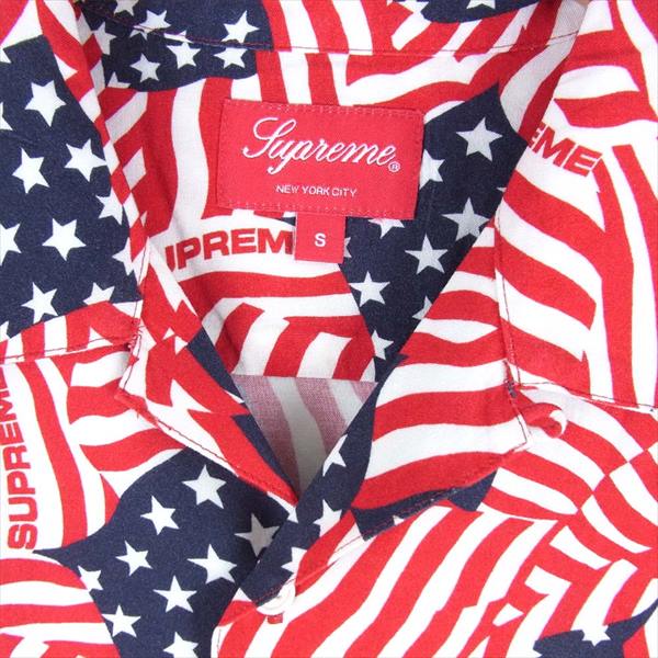 Supreme シュプリーム 20SS Flags Rayon S/S Shirt フラッグス レーヨン 半袖シャツ レッド系 Ｓ【新古品】【未使用】【中古】