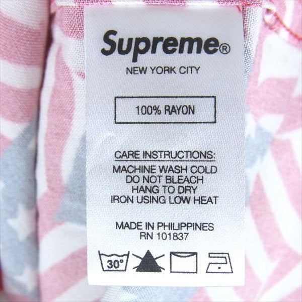 Supreme シュプリーム 20SS Flags Rayon S/S Shirt フラッグス レーヨン 半袖シャツ レッド系 Ｓ【新古品】【未使用】【中古】