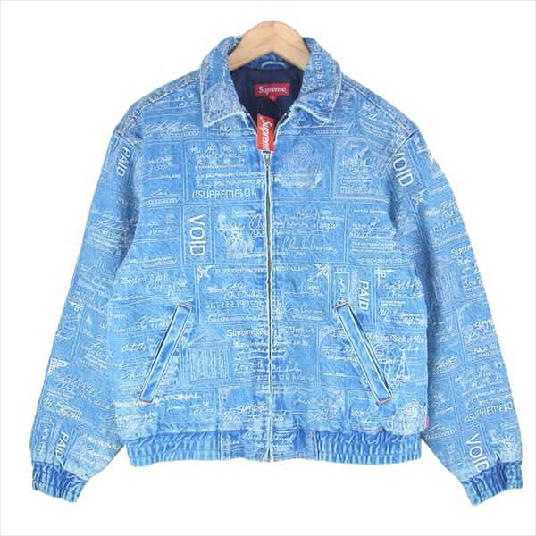 Supreme シュプリーム 20SS Checks Embroidered Denim Jacket チェックス エンブロイダード デニム ジャケット インディゴブルー系 S【新古品】【未使用】【中古】