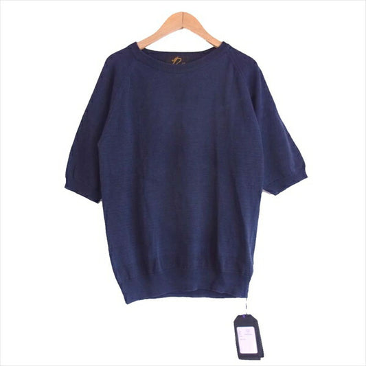 Needles ニードルス XD-341 コットン ニット 半袖 Tシャツ ニット ネイビー系 ネイビー系 M【美品】【中古】