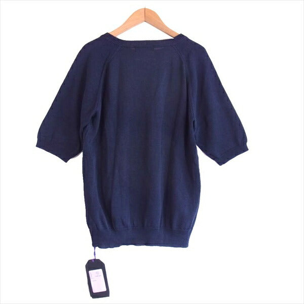 Needles ニードルス XD-341 コットン ニット 半袖 Tシャツ ニット ネイビー系 ネイビー系 M【美品】【中古】
