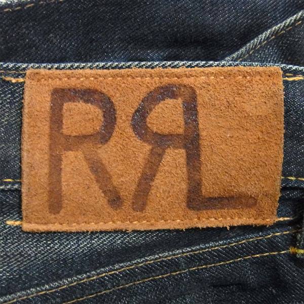 RRL ダブルアールエル RRLW-CA2-P USA製 USED加工 ボタンフライ スエードパッチ ダメージ デニム パンツ インディゴブルー系 W29【中古】