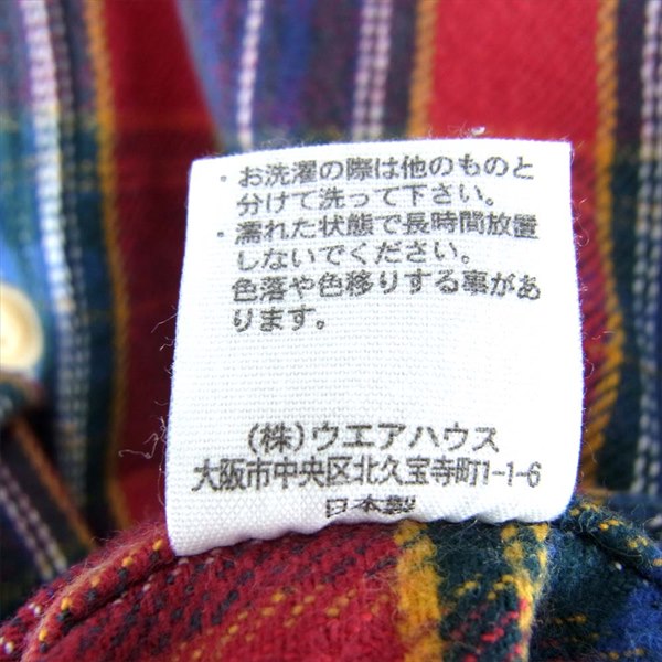WAREHOUSE ウエアハウス コットン チェック ヘビー ネル シャツ マルチカラー系  マルチカラー系 S【中古】