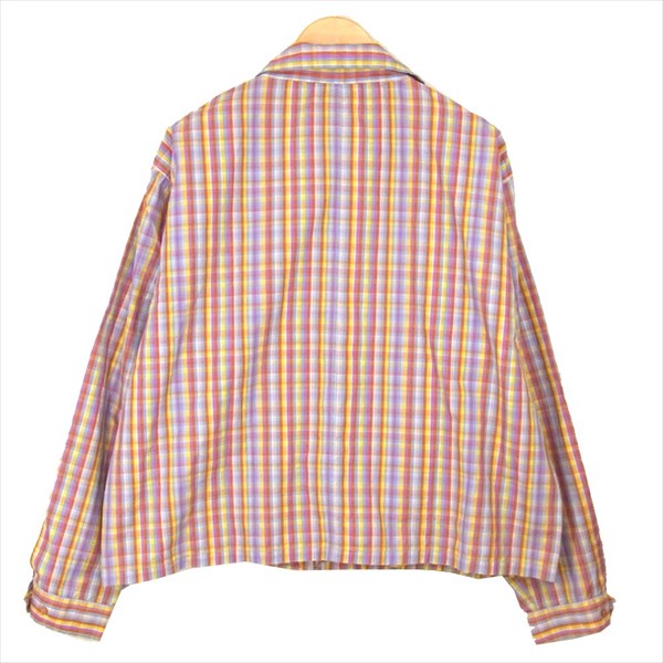 ETRO エトロ チェック ジップアップ シャツ イタリア製 コットン ブルゾン マルチカラー系 マルチカラー系 XXL【中古】