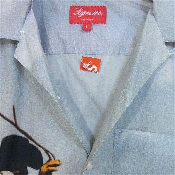 Supreme シュプリーム 17SS Cowboy Shirt カウボーイ シャツ コットン カウボーイシャツ フォト プリント 半袖シャツ グレー系 S【美品】【中古】