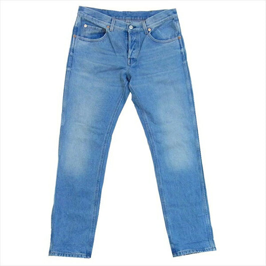 GUCCI グッチ 国内正規品 430368 XR606 ウェブ付き テーパード デニムパンツ デニム パンツ ブルー系 34【中古】