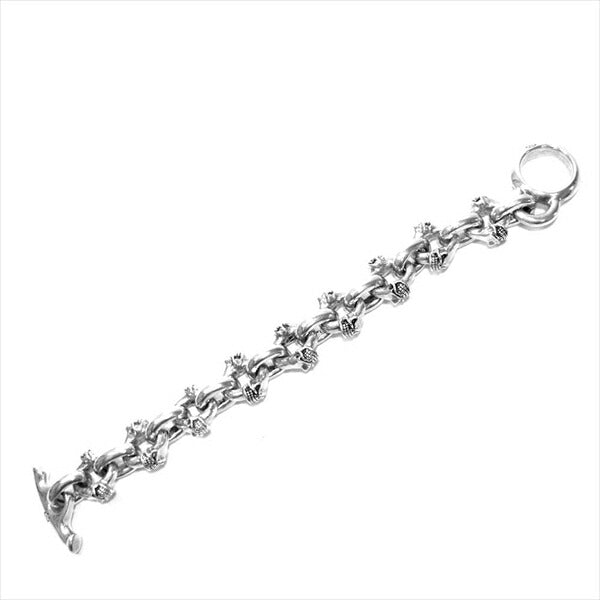 STARLIN GEAR スターリンギア ギャランティ付属 Twin Skull w/Basiclink ツインスカル ベーシックリンク ブレスレット シルバー【中古】