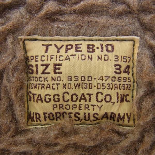 The REAL McCOY'S ザリアルマッコイズ B-10 裏ボア パッチ フライト ジャケット カーキ(オリーブグリーン)系 34【中古】