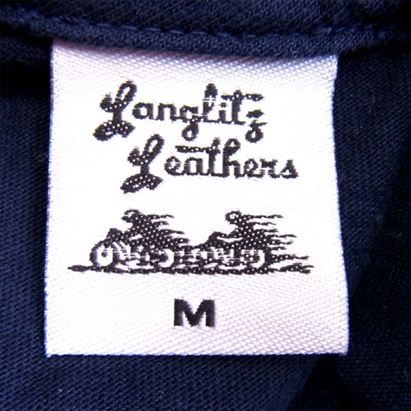 LANGLITZ LEATHERS ラングリッツレザーズ ロゴプリント メンズ Tシャツ ネイビー系 ネイビー系 M【中古】