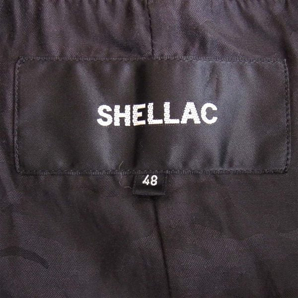 SHELLAC シェラック メンズ 本革 レザー 羊革 切替 ベスト ジレ ブラック系 ブラック系 48【中古】