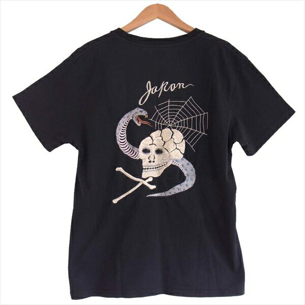 メンズ テーラー東洋 S/S SUKA T-SHIRT 半袖 刺繍 スカ Tシャツ 黒系 黒系 M【中古】