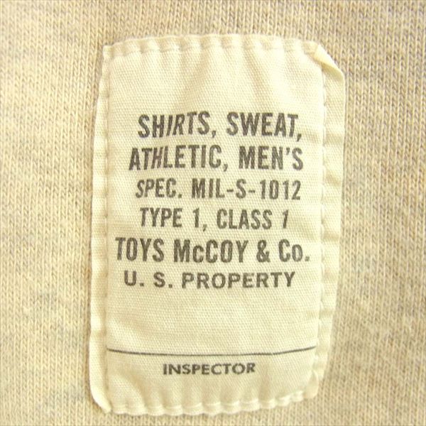 TOY'S McCOY トイズマッコイ 裏起毛 クルーネック トレーナー プルオーバー スウェット オフホワイト系 オフホワイト系 34【中古】