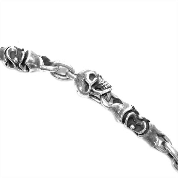 GABOR ガボール ギャランティ付属 スカルオン4ハートクラウンキーパー 2ブルドッグ スラントヘッド 絶壁 7スカル 7マカロニ ウォレットチェーン シルバー【中古】