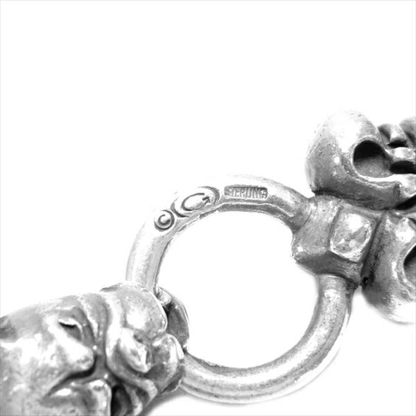 GABOR ガボール ギャランティ付属 スカルオン4ハートクラウンキーパー 2ブルドッグ スラントヘッド 絶壁 7スカル 7マカロニ ウォレットチェーン シルバー【中古】