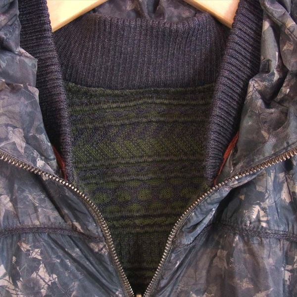 Missoni ミッソーニ カモ柄 リバーシブル ナイロン ニット ブルゾン カーキ(オリーブグリーン)系 48【中古】