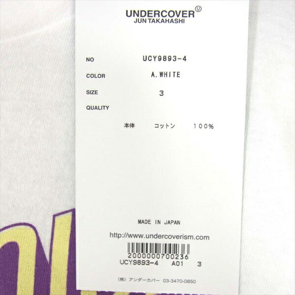 UNDERCOVER アンダーカバー UCY9893-4 20SS MAKE NOISE MAKE PEACE グラフィック プリント 半袖 Tシャツ 白系 白系 3【新古品】【未使用】【中古】