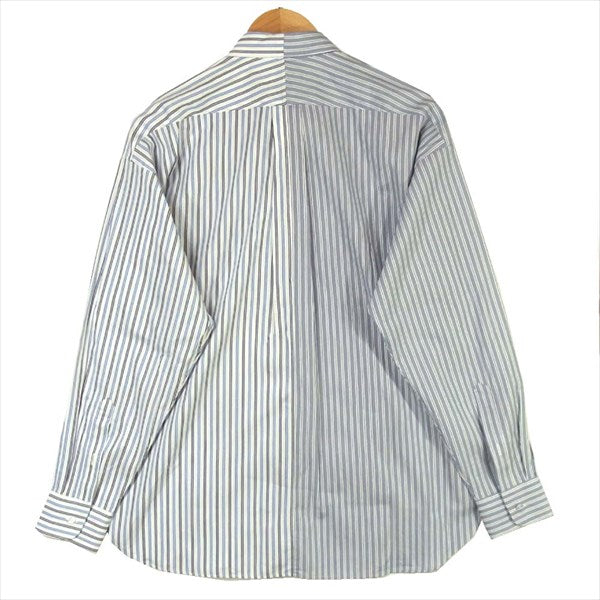 ALLEGE アレッジ EXCLUSIVE SHIRT エクスクルーシブ ストライプ 日本製 コットン 長袖シャツ 水色系 水色系 2【中古】