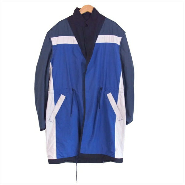 COMME des GARCONS HOMME コムデギャルソンオム 20SS HE-C001 ウールドビーモッズディテールコート リバーシブル コート ネイビー系 M【極上美品】【中古】