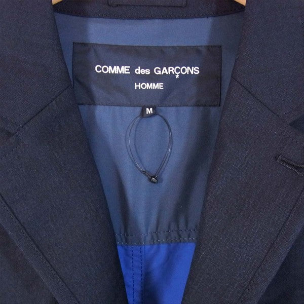 COMME des GARCONS HOMME コムデギャルソンオム 20SS HE-C001 ウールドビーモッズディテールコート リバーシブル コート ネイビー系 M【極上美品】【中古】