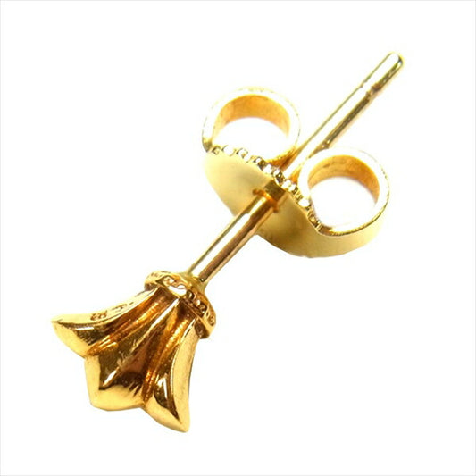 CHROME HEARTS クロムハーツ（原本無） 22K STUD CROSSTAIL スタッド クロステイル 925 片耳 ピアス ゴールド系【中古】