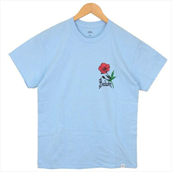 ベドウィン フラワー プリント クルーネック 半袖 ショートスリーブ Tシャツ 水色系 水色系 3【中古】
