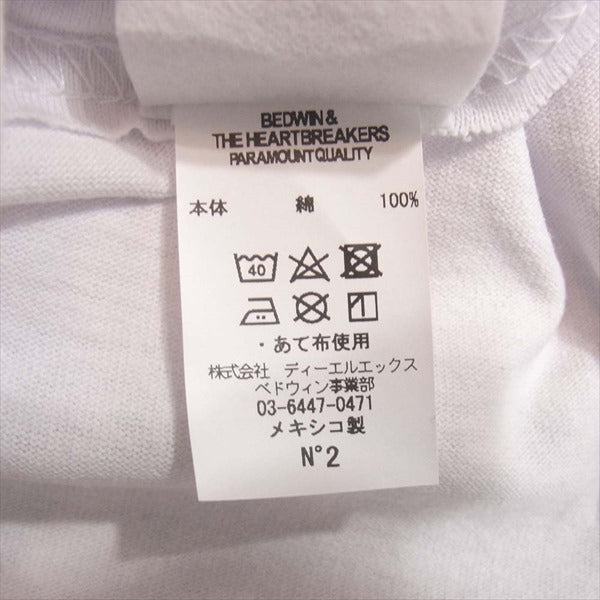 ベドウィン スモール ロゴ ガール バック プリント クルーネック 半袖 Tシャツ 白系 白系 2【美品】【中古】