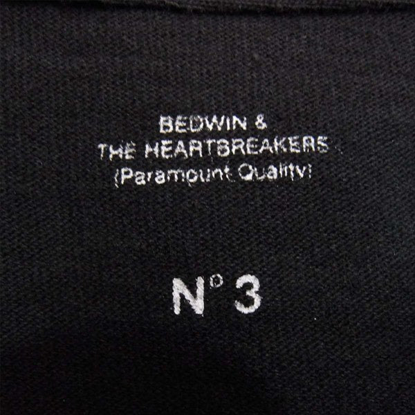 BEDWIN & THE HEARTBREAKERS ベドウィンアンドザハートブレイカーズ カーティスクリグ Curtis Kulig LOVE ME フォト プリント 半袖 Tシャツ 黒系 3【中古】