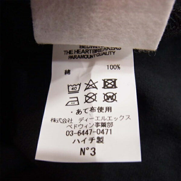 BEDWIN & THE HEARTBREAKERS ベドウィンアンドザハートブレイカーズ カーティスクリグ Curtis Kulig LOVE ME フォト プリント 半袖 Tシャツ 黒系 3【中古】