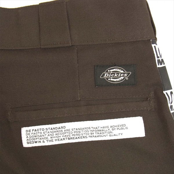 BEDWIN & THE HEARTBREAKERS ベドウィンアンドザハートブレイカーズ ディッキーズ Dickies 10/L 874 TC PANTS THUNDERS サンダース サイド ロゴ テープ パンツ ブラウン系 2【美品】【中古】