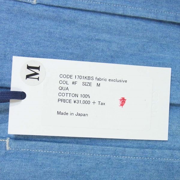 クオン 1701KBS fabric別注 EXCLUSIVE WORK SHIRT ワーク シャツ 日本製 ワークシャツ ブルー系 ブルー系 M【中古】