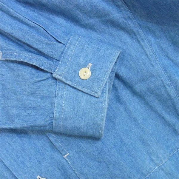 クオン 1701KBS fabric別注 EXCLUSIVE WORK SHIRT ワーク シャツ 日本製 ワークシャツ ブルー系 ブルー系 M【中古】