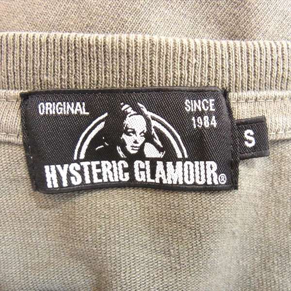 HYSTERIC GLAMOUR ヒステリックグラマー 02181CT06 18SS MEGA DEATH BURGER メガデス バーガー プリント 半袖 Tシャツ カーキ(オリーブグリーン)系 S【中古】