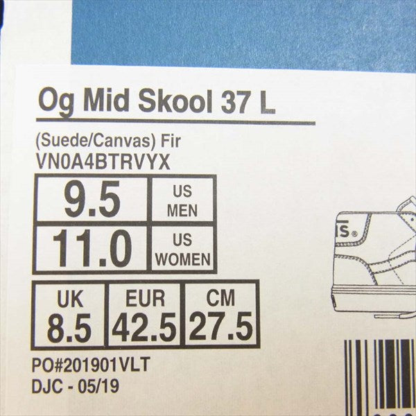 VANS バンズ VN0A4BTRVYX OLD Mid Skool オールド ミッド スクール ハイカット スニーカー グリーン系 グリーン系 27.5cm【中古】