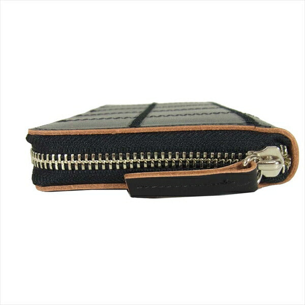 Y's ワイズ YN-A08-716-2 ステッチ ジップ ロング ウォレット 長財布 財布 ブラック系【新古品】【未使用】【中古】