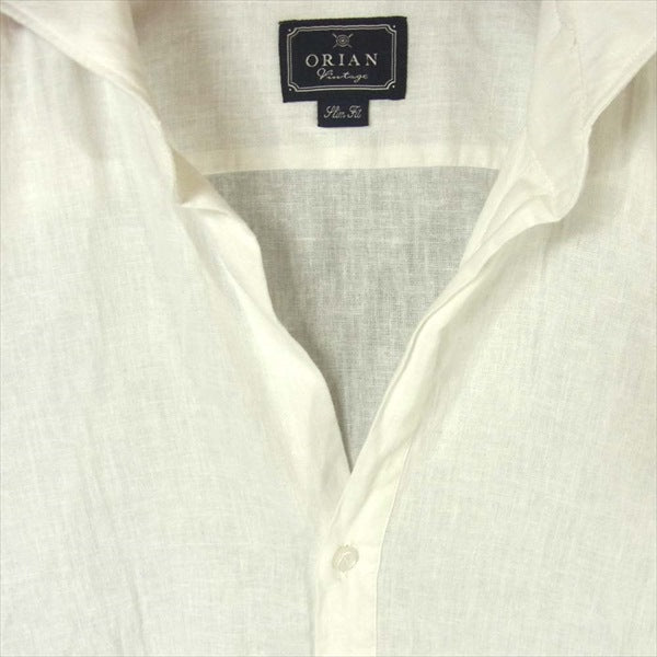 ORIAN オリアン OR-04-281 コットン リネン イタリア製 長袖シャツ ホワイト系 M【中古】