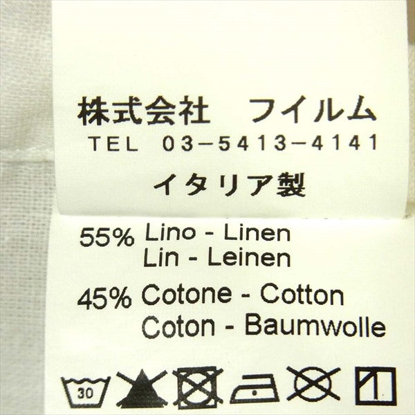 ORIAN オリアン OR-04-281 コットン リネン イタリア製 長袖シャツ ホワイト系 M【中古】