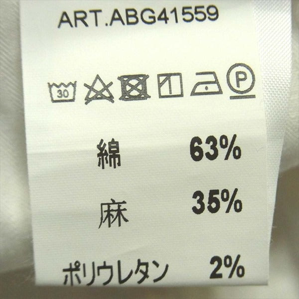 ブリリア1949 ABG 41559 120 リネン ドローコード イタリア製 コットンパンツ ホワイト系 32【中古】