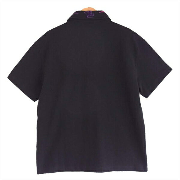 LOUIS VUITTON ルイ・ヴィトン 国内正規品 ヴァージルアブロー VIRGIL ABLOH 19SS LVレインボー ハーフ ジップ ポロシャツ 黒系 S【中古】