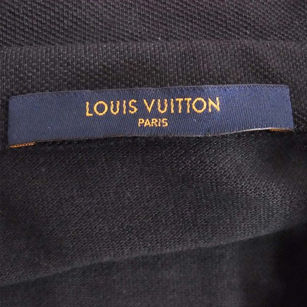 LOUIS VUITTON ルイ・ヴィトン 国内正規品 ヴァージルアブロー VIRGIL ABLOH 19SS LVレインボー ハーフ ジップ ポロシャツ 黒系 S【中古】