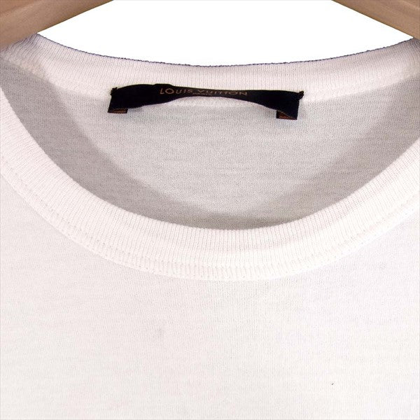 LOUIS VUITTON ルイ・ヴィトン 国内正規品 ヴァージルアブロー VIRGIL ABLOH 18AW PEACE AND LOVE LVロゴ プリント Tシャツ 白系 XS【中古】