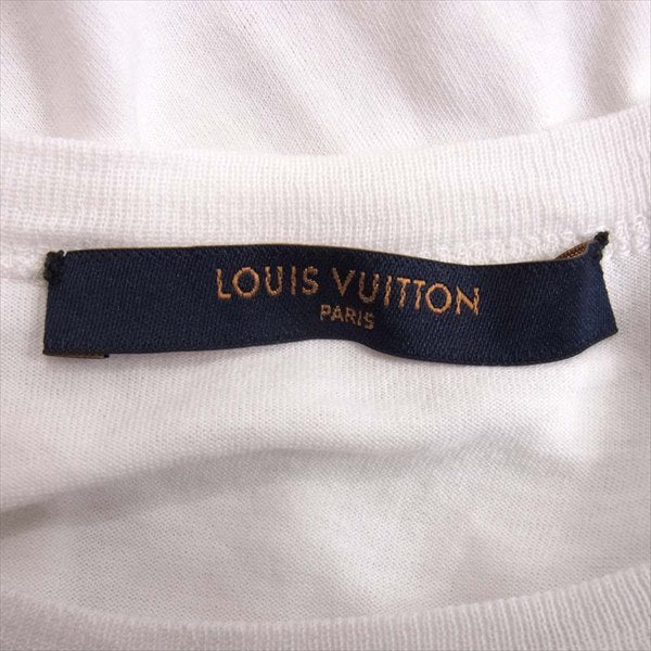 LOUIS VUITTON ルイ・ヴィトン 国内正規品 ヴァージルアブロー VIRGIL ABLOH 18AW PEACE AND LOVE LVロゴ プリント Tシャツ 白系 XS【中古】