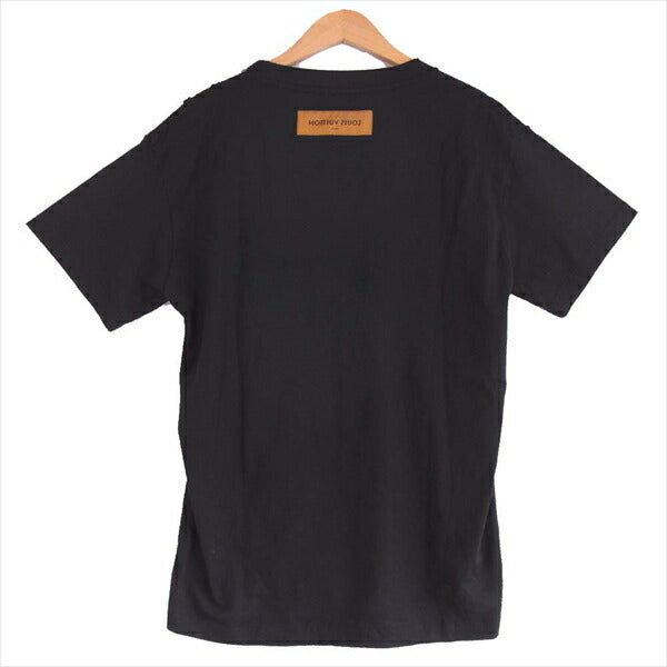 LOUIS VUITTON ルイ・ヴィトン 国内正規品 ヴァージルアブロー VIRGIL ABLOH 1A5VEB 20SS ウィズ チェーンジャ カード リブカラー 半袖 Tシャツ 黒系 S【中古】